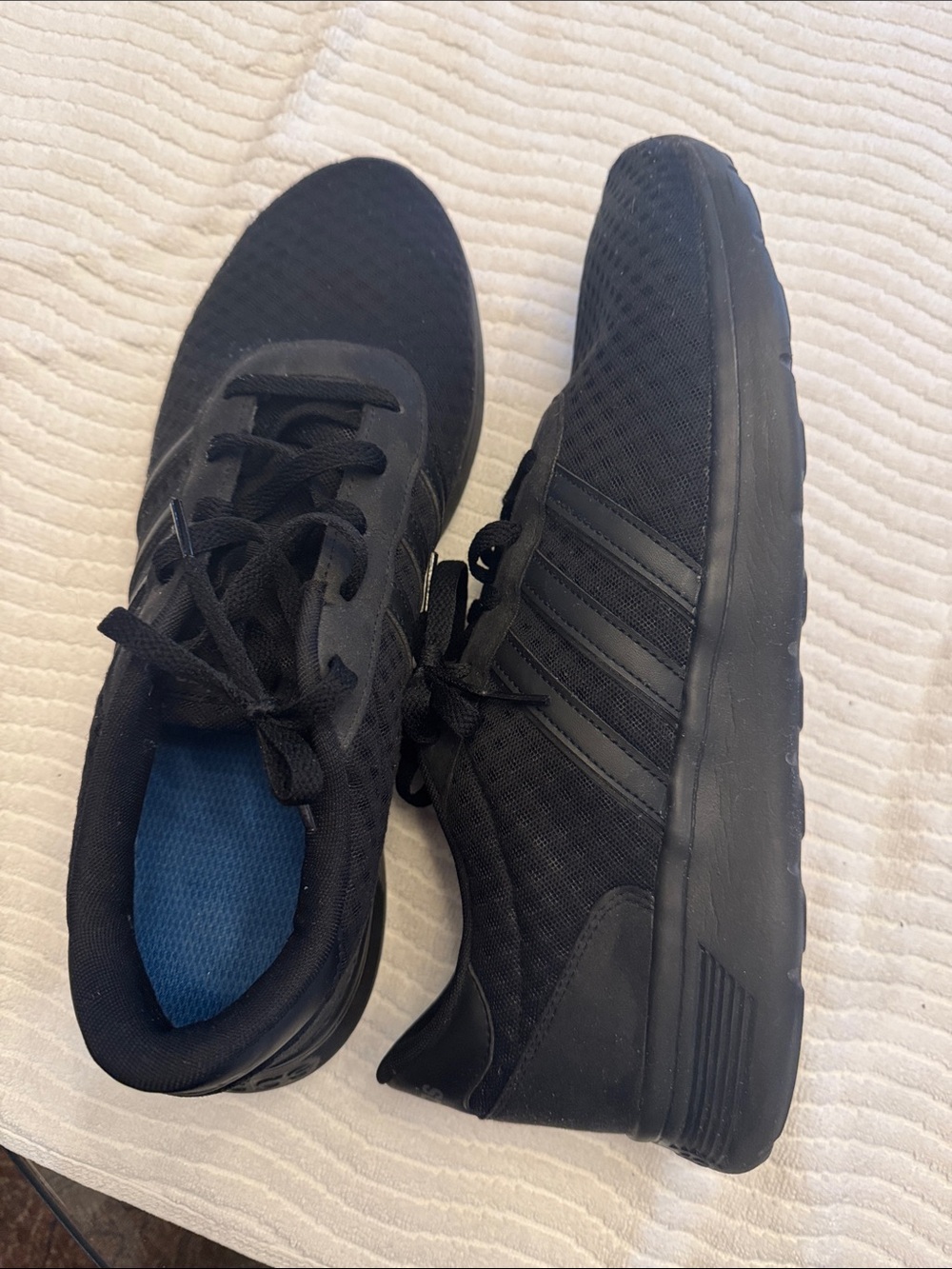 adidas Men's Black Athletic Running Shoes with Blue Insoles